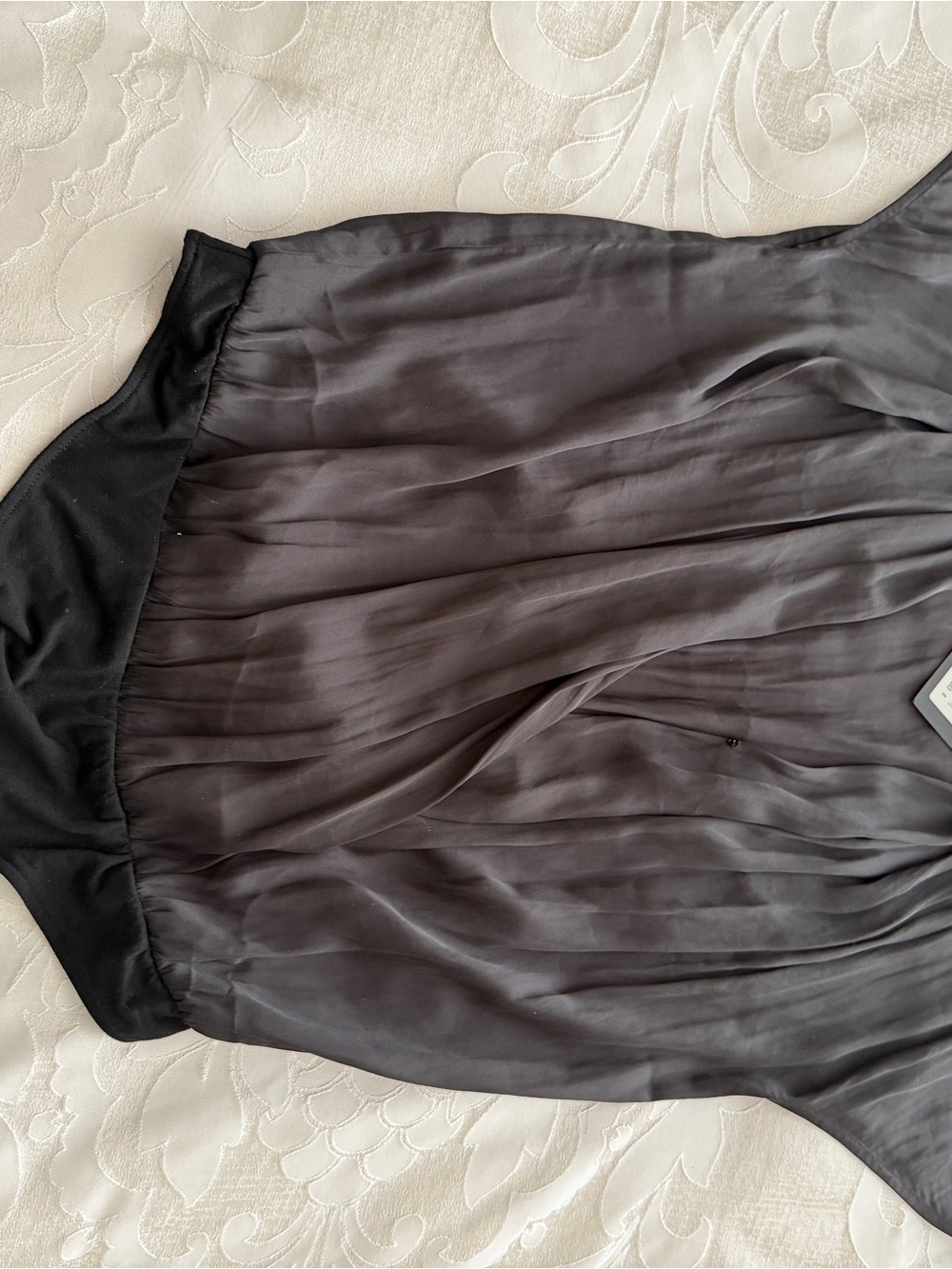 PAIGE Black Pleated Bodysuit
